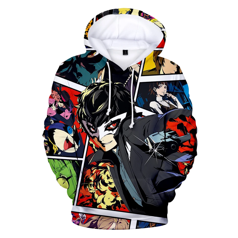 Лидер продаж толстовки с объемным принтом Persona 5 капюшоном в стиле аниме Kpop
