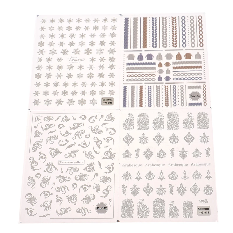 

Winter Sweater Snowflake Design Nail Sticker Art Decoration 3D Water Slide Decals Acrylic Engraved Back Gule Manicure Tips Tools
