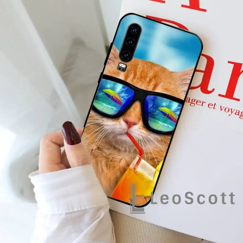 

cat animal cute Phone Case For Huawei P 9 8 10 40 Mate 30 Honor 8 8A 20 20s 9x nova 6se 5t Y9s PSMART lite pro 2017