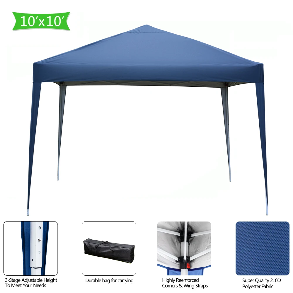 

4 Colors 3 x 3m Practical Waterproof Right-Angle Folding Tent Outdoor Gazebo Canopy Party Wedding Tent Garden Patio