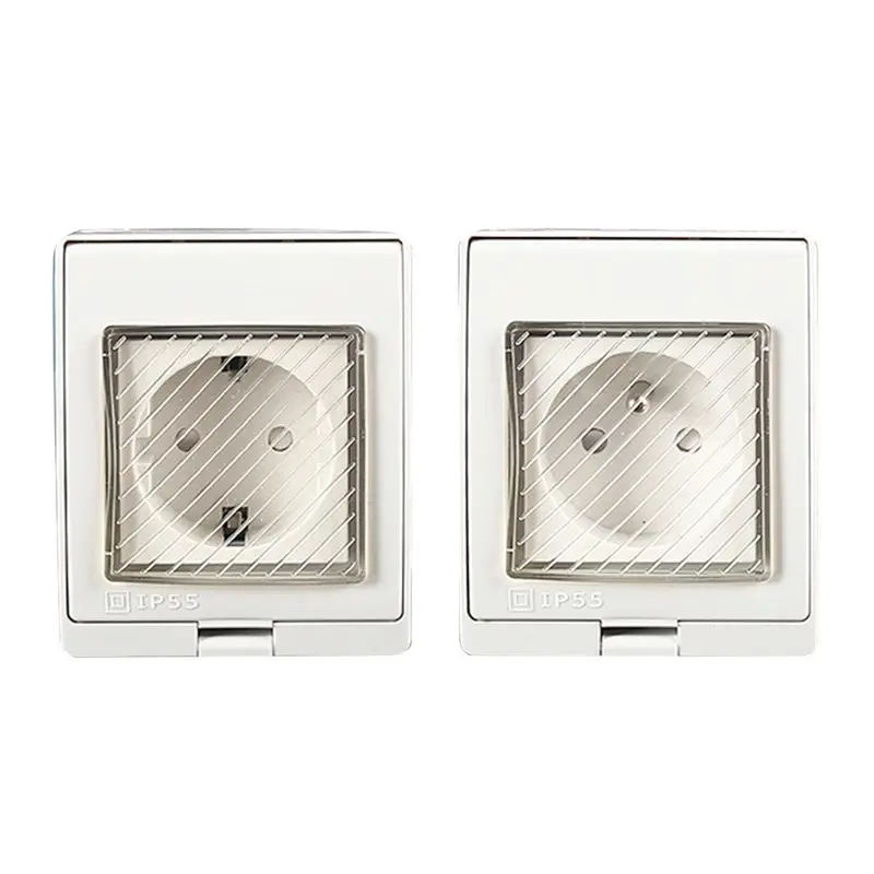 

1pc Universal Waterproof Wall Socket Anti-UV Surface Mount Germany France Outlet
