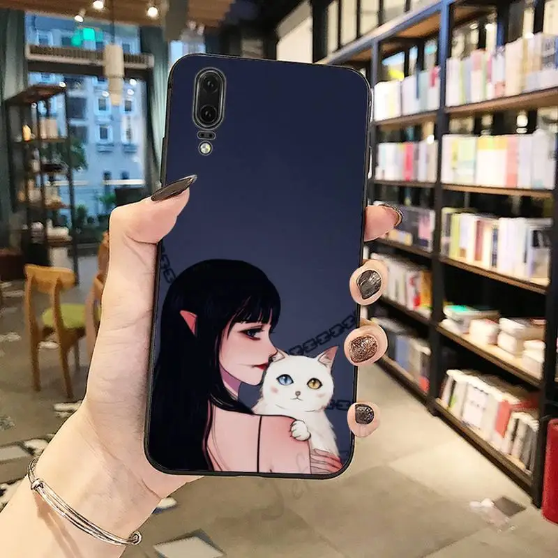 

Cute Anime girl Cartoons Phone Case For Huawei honor Mate P 10 20 30 40 Pro 10i 9 10 20 8 x Lite