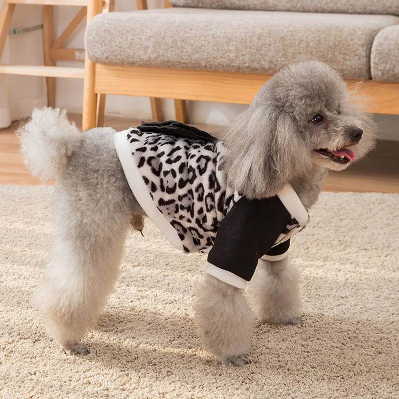 

Cute Leopard Print Cotton Down Jacket Pet Warm Clothes For Small Mediun Dogs Cats Puppy Winter Coat Chihuahua Yorkies Clothing