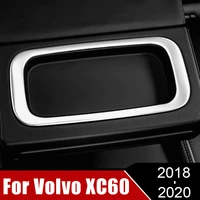 car styling rear armrest storage slots frame decoration cover sticker trim for volvo xc60 2018 2019 2020 water cup accessories