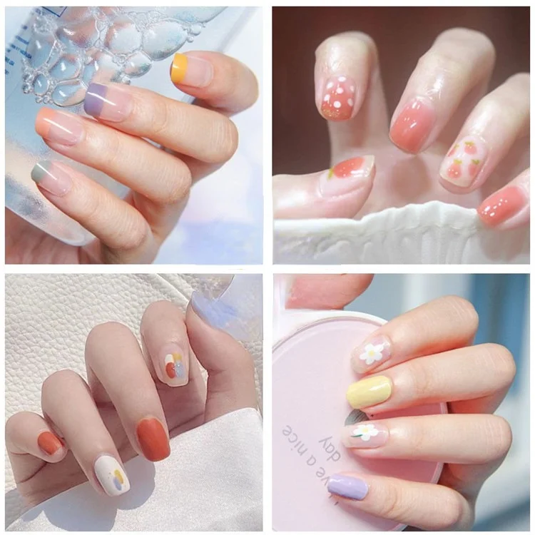 

2021 New Wearable Nail Art Frosted Nail Patch Set 24 Ballet Nail Pieces Are Durable Waterproof and Peelable