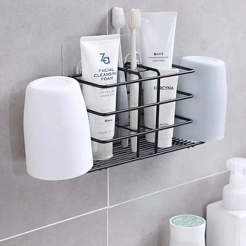 

Shelf Is Suitable For Placing Toothbrushes Without Perforation Storage Iron Rack
