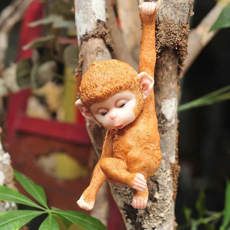 

Hanging Animal Monkey Statue Resin Garden Hanging Ornament Outdoor Lawn Indoor Decoration ANDF889