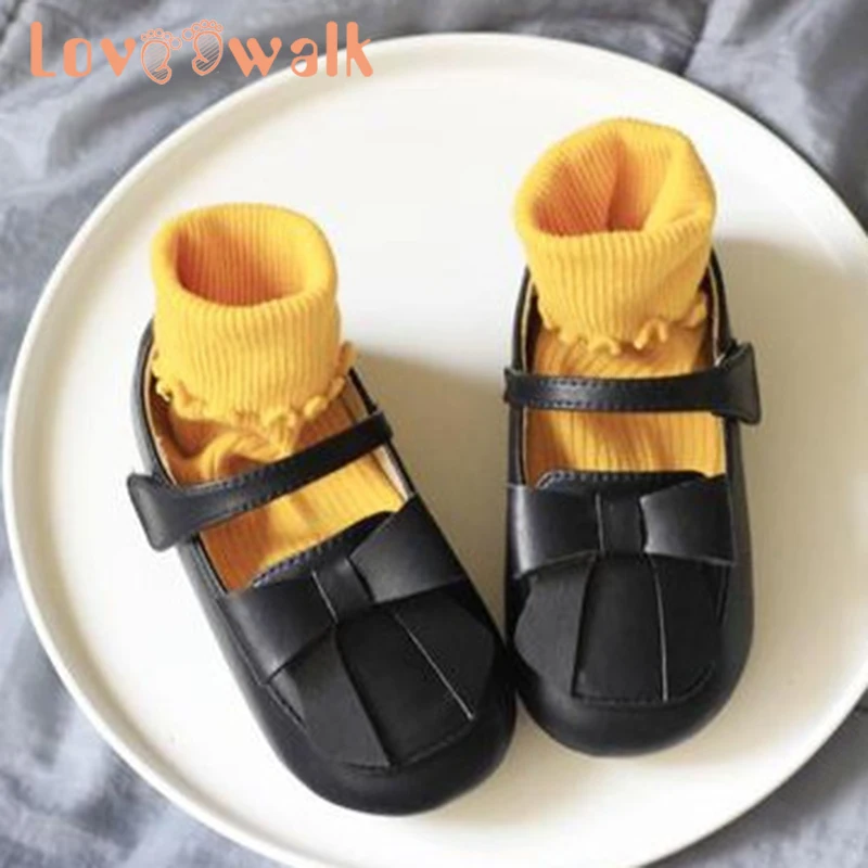 Школьная обувь для девочек Детская Кожаная принцессы в Корейском стиле на