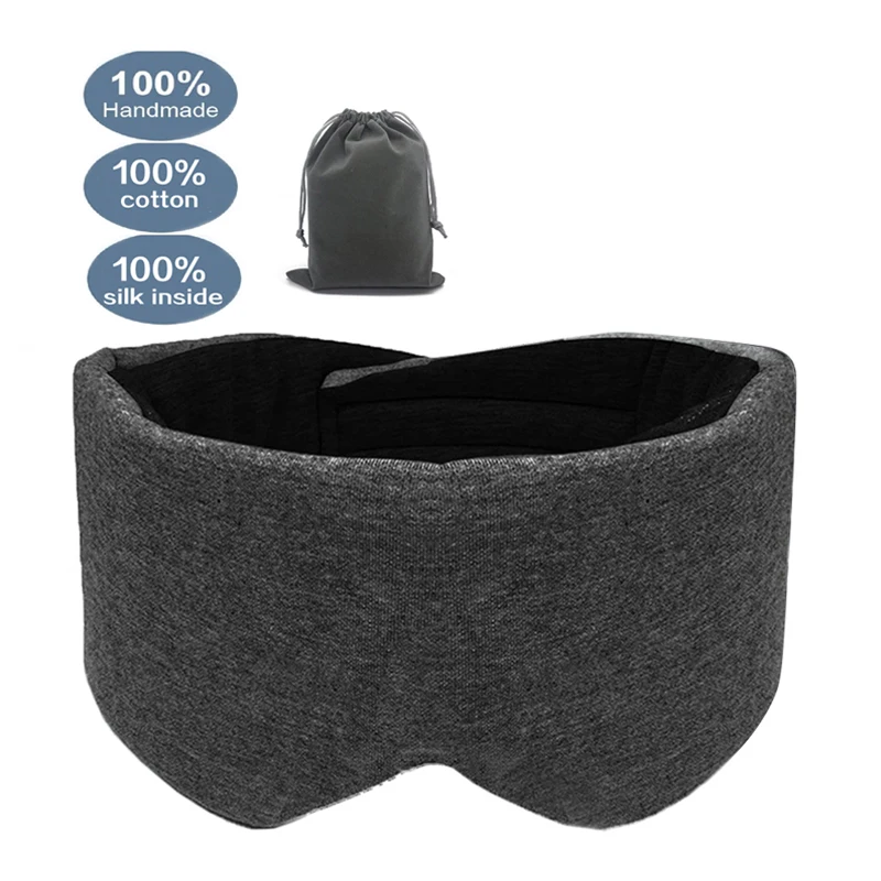 

100% Cotton Eye Mask Sleeping Mask Eyeshade Cover Handmade Full Cover Breathable Travel Rest Sleep Nap Full Blackout Eye Mask
