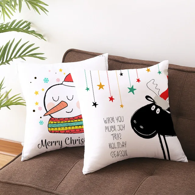 Наволочка для подушки на новый год 2020 рождественские украшения дома Рождество 2019
