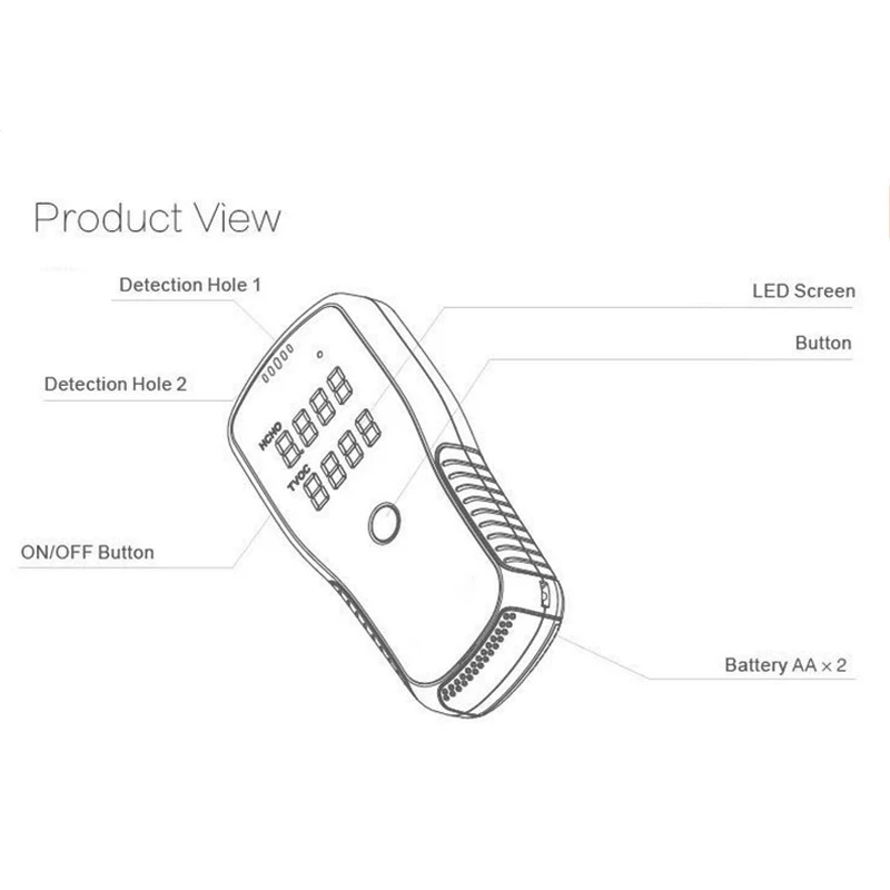 Портативный цифровой детектор формальдегида бытовой HCHO бензола монитор