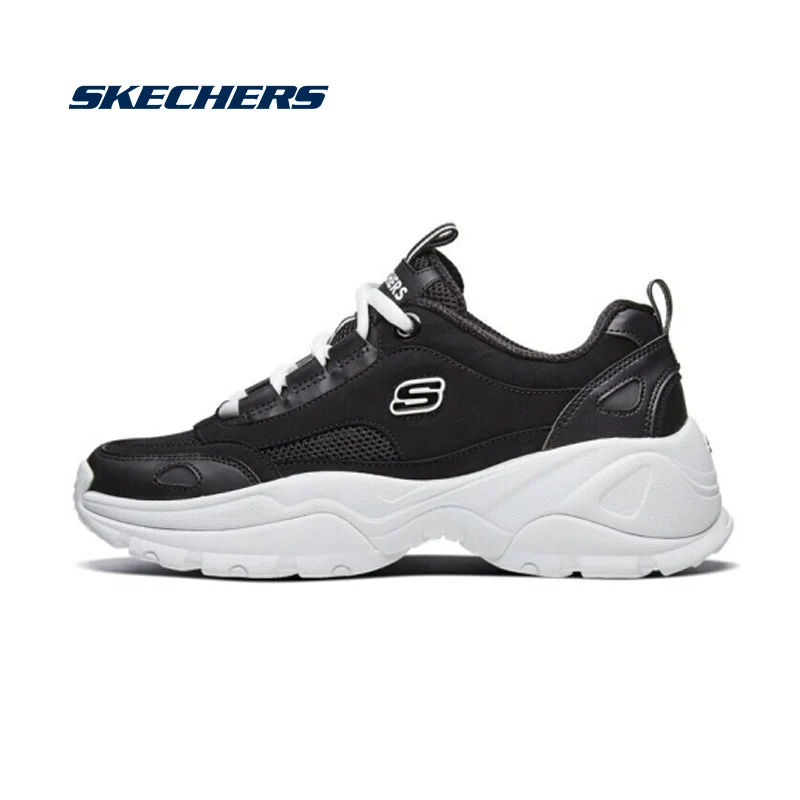 Skechers/кожаные женские массивные кроссовки на платформе; повседневная обувь на массивном каблуке; Женская Удобная обувь для папы на больной подошве; женская обувь - Цвет: 88888333-BLK