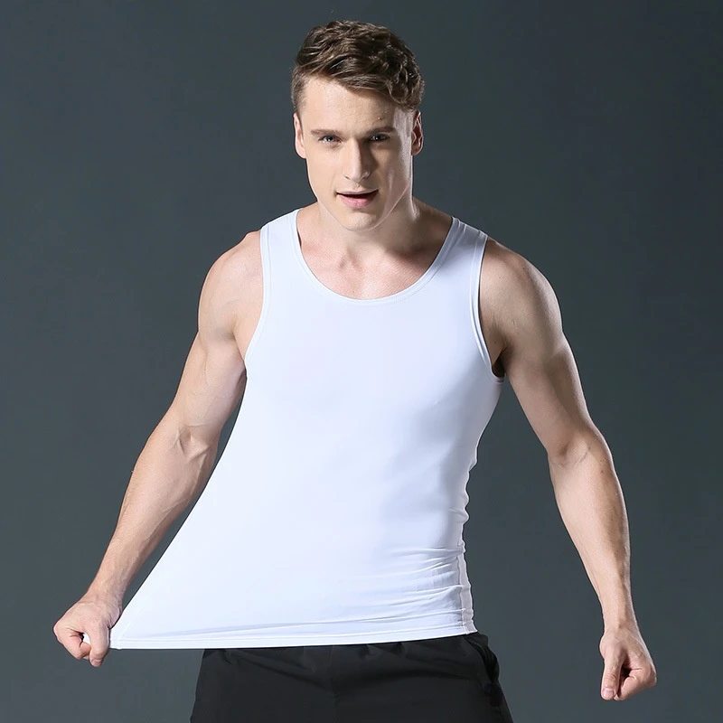 

Mens Sexy Seamless Sports Gym Tank Top Boys Ice Silk White Undershirt Sleeveless Top Summer Workout Fitness Vest Plus Size 4xl