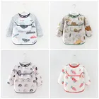 Детские нагрудники, милые красочные Мультяшные водонепроницаемые детские нагрудники с длинным рукавом и рисунком еды, фартук для самокормления ребенка, подарки