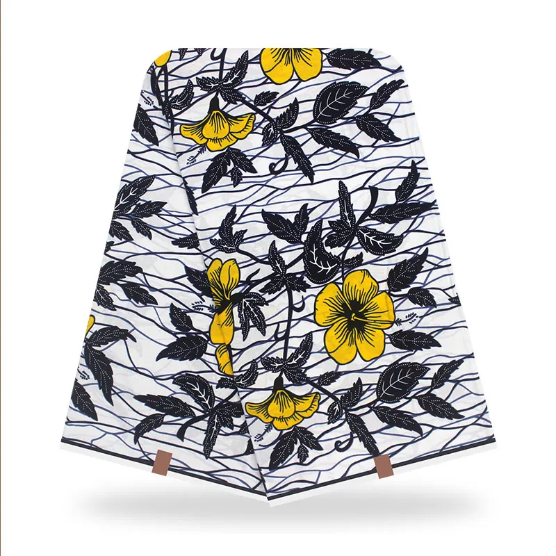 Новый стиль белые листья мягкая Нигерия модель 100% хлопок для вечернего