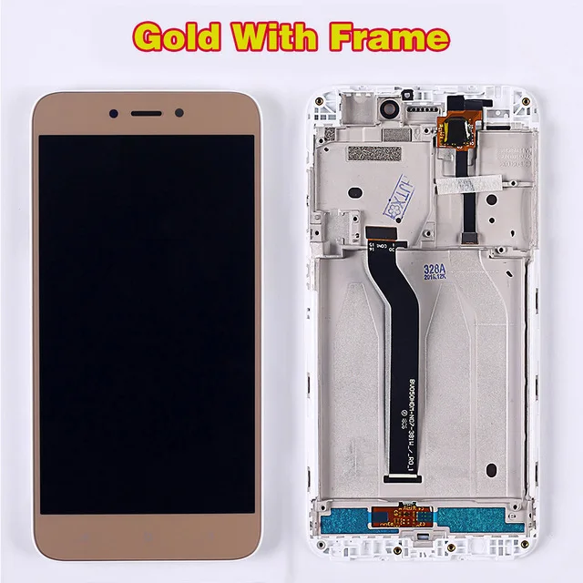 Gold With Frame Сменный ЖК-дисплей Fansu для Xiaomi Redmi 5A, сенсорный экран, 5,0 дюймов, дигитайзер, сборка 1280*720, рамка с инструментами, стеклянная пленка - Цвет: Gold With Frame