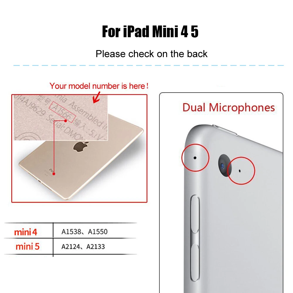 Флип-чехол для ipad Mini 5 Чехол, GOLP ультра тонкий магнитный из искусственной кожи+ Жесткий ПК задняя смарт-крышка для ipad Mini 5 4 чехол