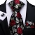 Черный, красный Reose цветочный Галстуки для Для мужчин 8 см Для мужчин шелковый галстук носовой платок запонки набор Бизнес Свадебный галстук-бабочка подарок для Для мужчин DiBanGu - изображение