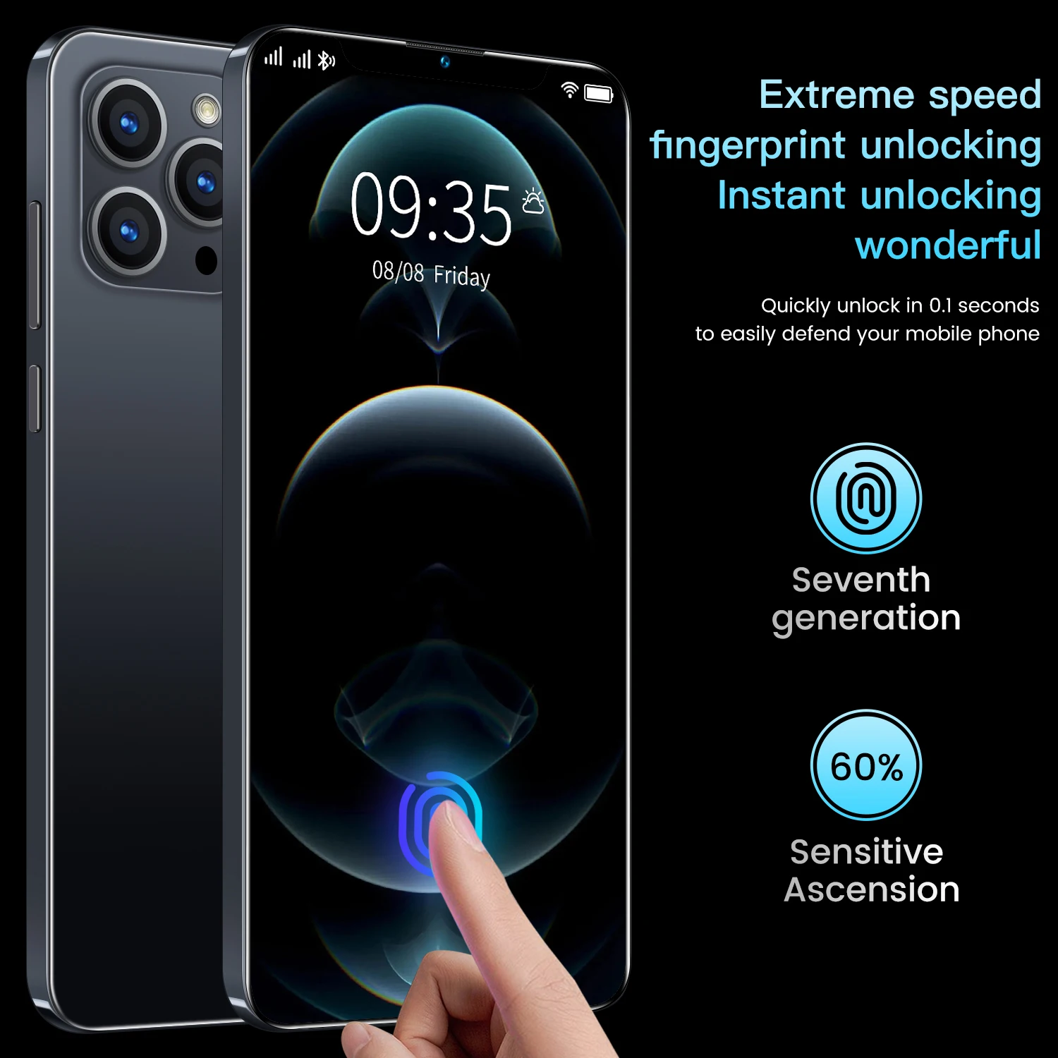 

New i12 Pro Max Smartphone Android 10.0 6.7 inch Double SIM Card 12GB RAM 512GB ROM 5800mAh MT6889 Deca Core CPU Mobile Phone