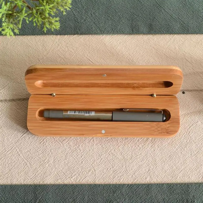 

1pc Stationery Case Pencil Box Bamboo Single Pen Box Gift Simple Pen Case