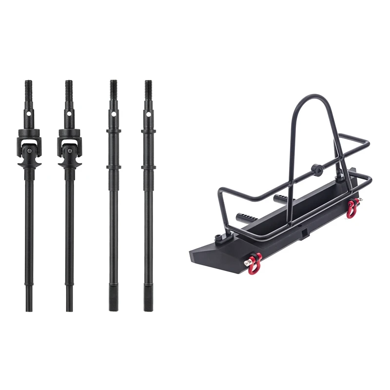 

1/10 RC Гусеничный Металлический Стальной передний задний мост CVD приводные валы с металлическим бампером с запасным носителем шин