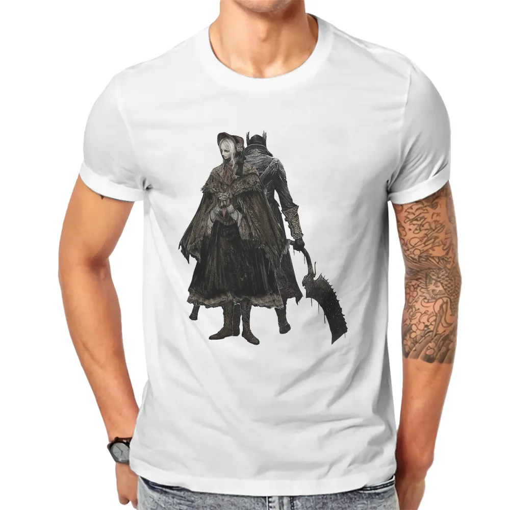 

Doll And Hunter Graphic TShirt Bloodborne Horror Video Game Printing Tops Leisure T Shirt Male Short Sleeve Gift Idea