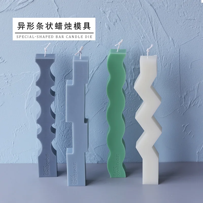 

Speical Long Strip Candle Mold Silicone Geometry Simple Candle Molds Christmas Home Decoration Candle Moulds