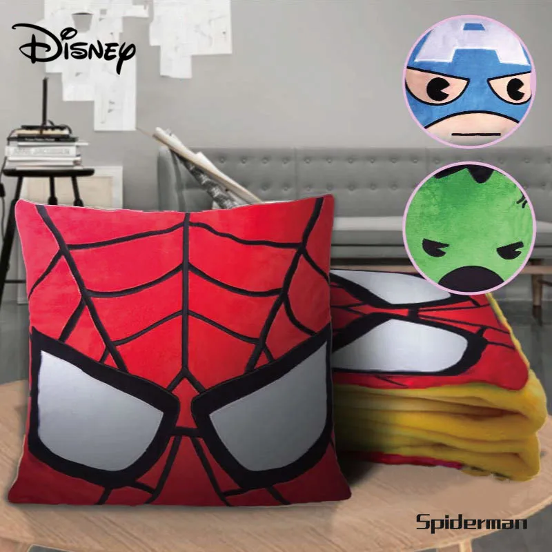 Disney Подушка Marvel Captain America 3 Человек паук Халк подушка кондиционер фланелевое