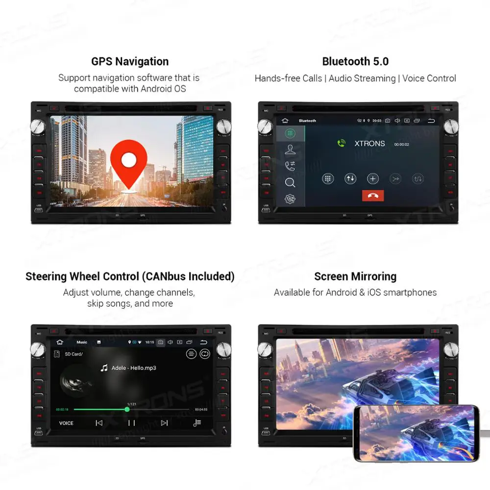 Автомагнитола XTRONS на Android 9 0 PX5 мультимедийный DVD плеер с GPS для VW Volkswagen Tiguan Bora Golf IV