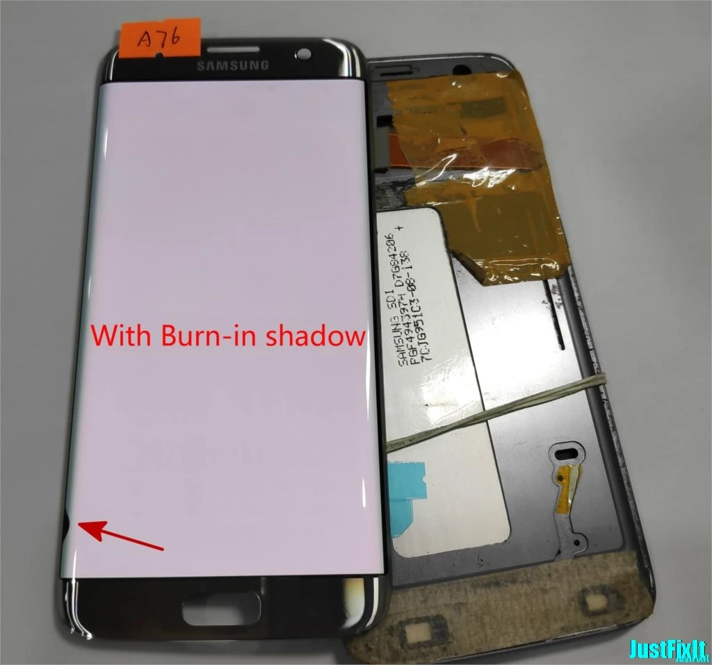 NO.A76 silver Color Для samsung Galaxy S7 edge G935F G935A G935FD сжигание тени и дефект ЖК-дисплей с сенсорным экраном дигитайзер - Цвет: NO.A76 silver Color