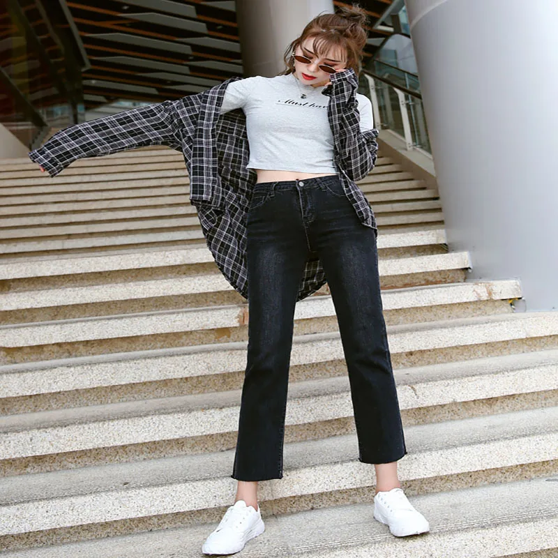 

50 2021 New Summer Women Ankle-Length Loose Jants High Waist Straight Wide Leg Pants Thin Elastic Force Slim Full Length