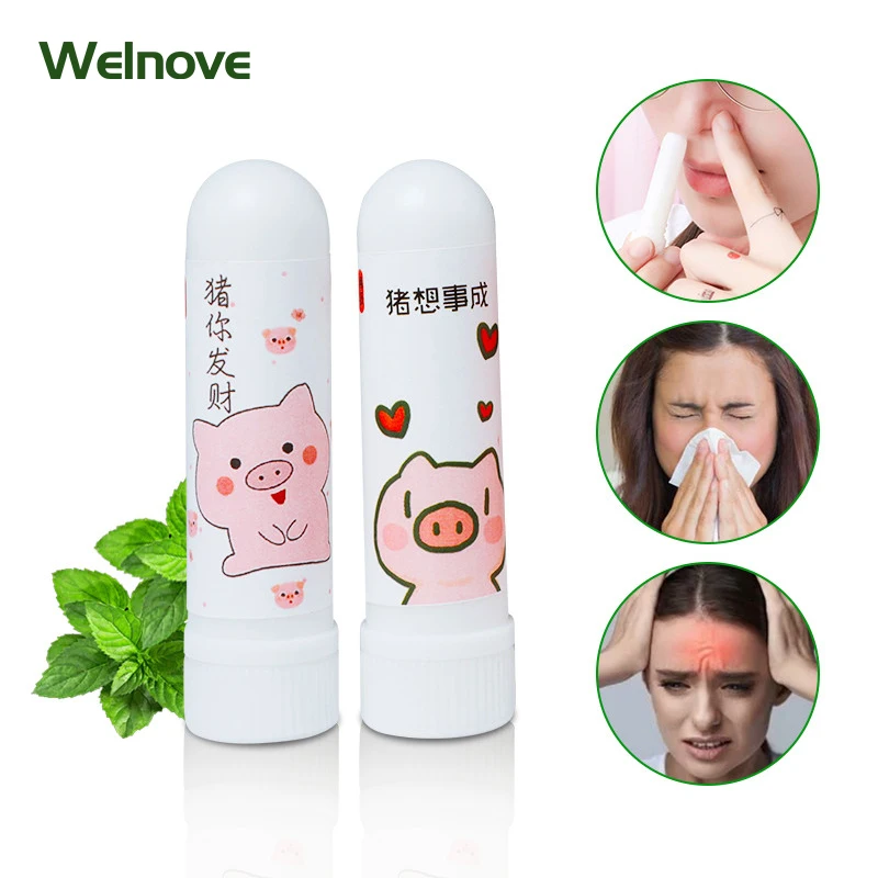 2 шт. Мультяшные милые маленькие свиньи ринит Зеленая мята облегчает