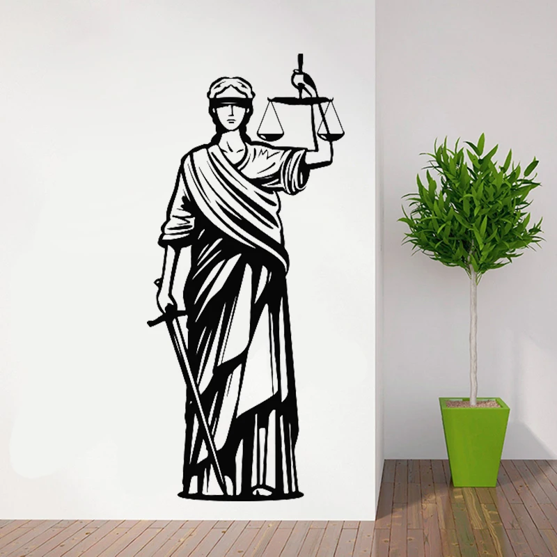 Греческой богини юстиции стены Стикеры права офиса Наклейка на стену леди Themis