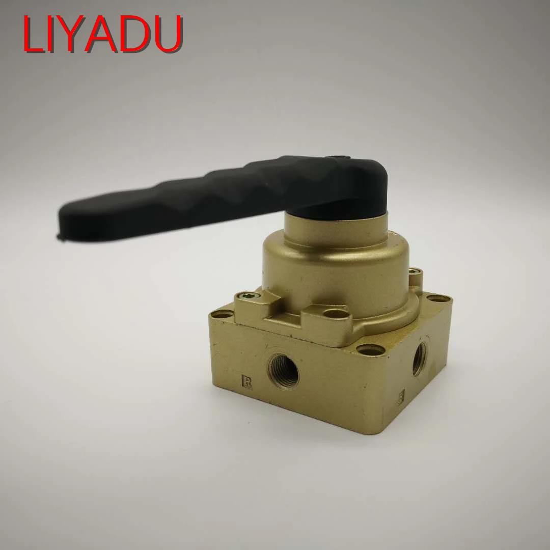 Пневматический ручной клапан управления 4 ходовой 3 позиционный пневматический с