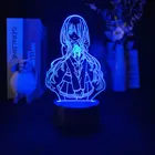 3D ночсветильник будильник база Дата Прямая поставка Куруми токисаки проекционная лампа японский светильник с аниме Свет Delineascope вечернее время