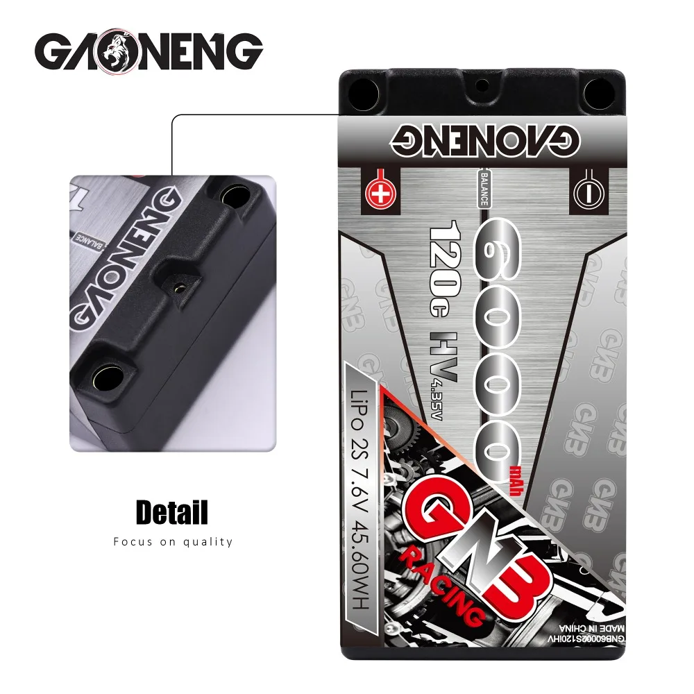 Аккумулятор Gaoneng GNB 6000 мАч 2S 7 6 В HV 120C 240C Hardcase коротышка LiPo для RC HPI HSP 1/8 1/10 багги