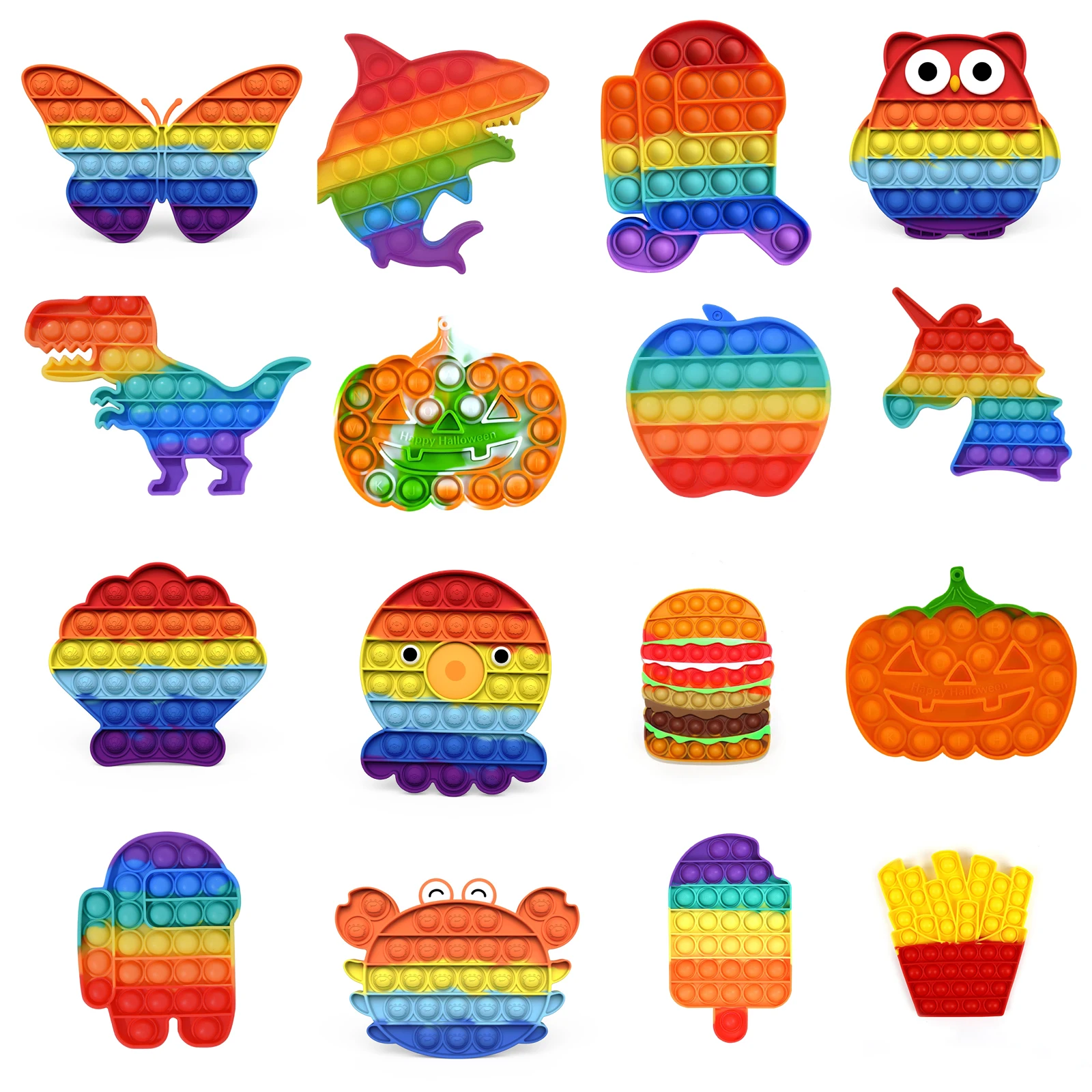 

Halloween Rainbow Fidget Toy Antistress Special Needs Stress Reliever Anxiety Relief Toy Extrusion Sensory Toy Antistress Kids
