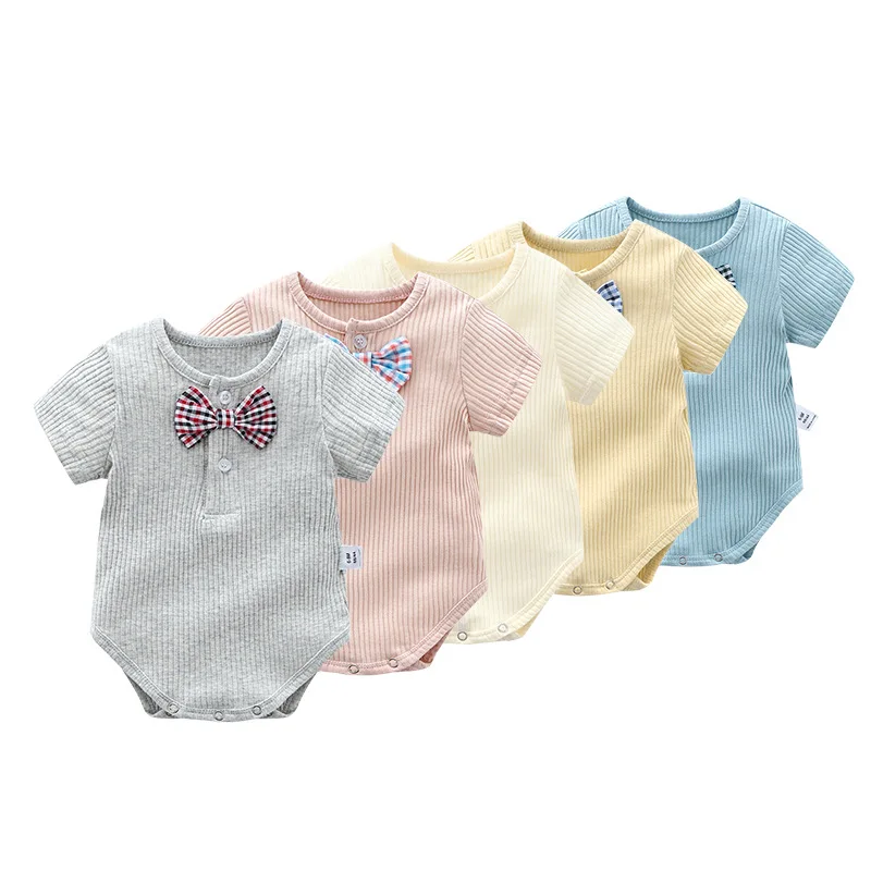 Одежда для новорожденных мальчиков и девочек 0 24 месяцев простой комбинезон с