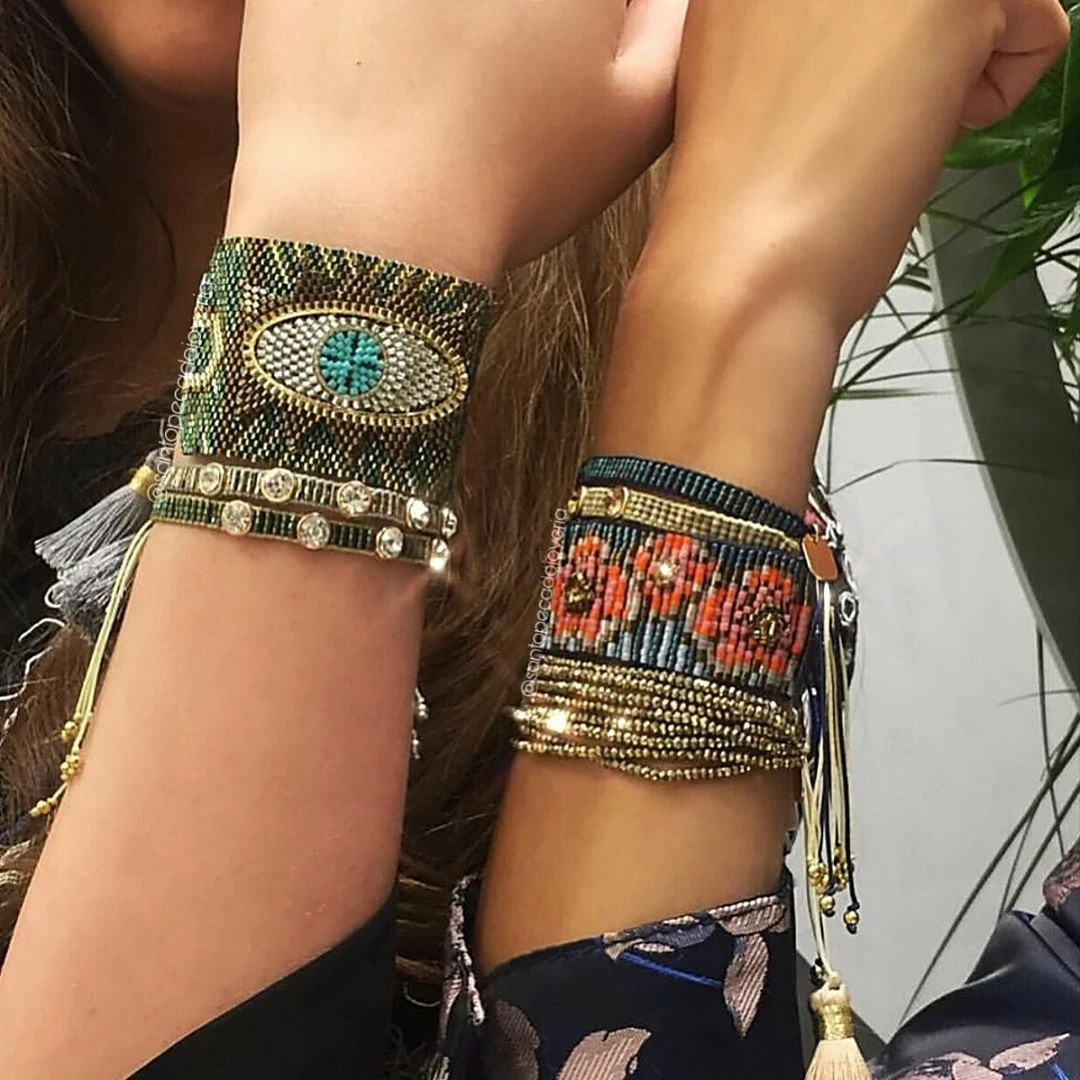 Go2boho Miyuki браслеты Набор Турецкий Дурной глаз Pulsera ювелирные изделия ручной работы