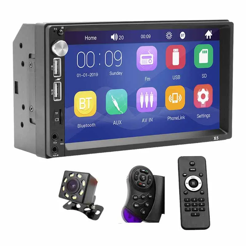 remote camera 7" Touch Screen Car Radio 2 Din Mirror Link Bluetooth MP5 Player External Mic Input Handsfree A2DP USB TF ISO Head Unit PHYEE X5 - Цвет: remote camera