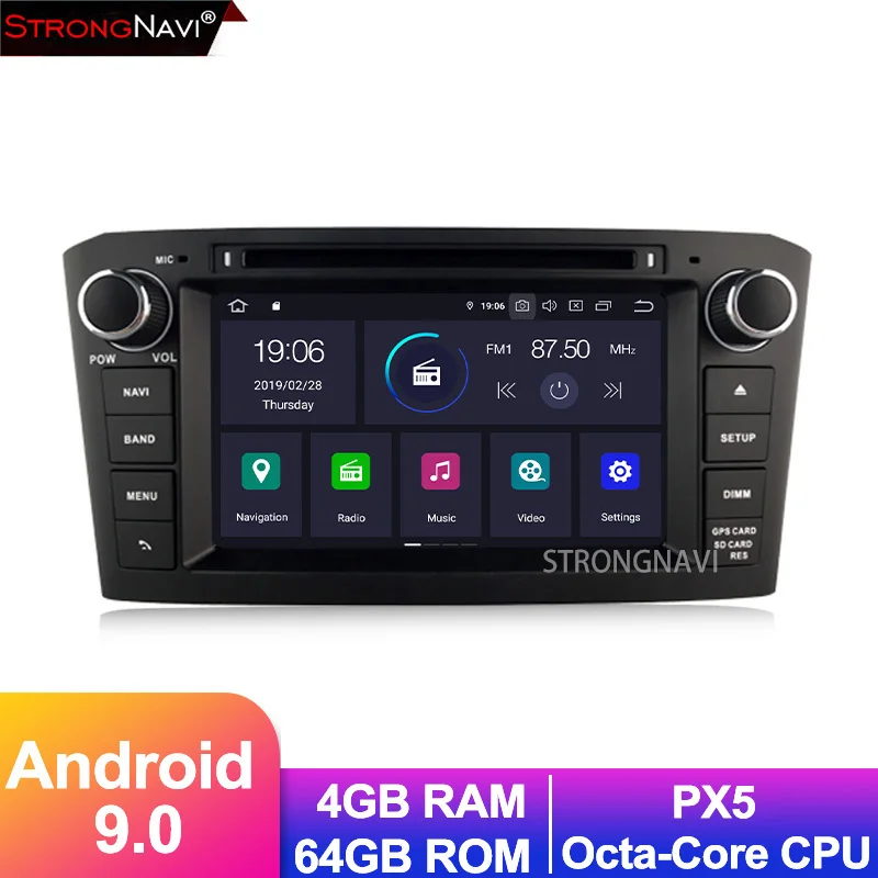 7 дюймов Android 9,0 автомобильный мультимедийный плеер для Toyota Avensis T25 2003-2008 Радио RDS gps навигации Аудио Видео Резервное копирование Камера