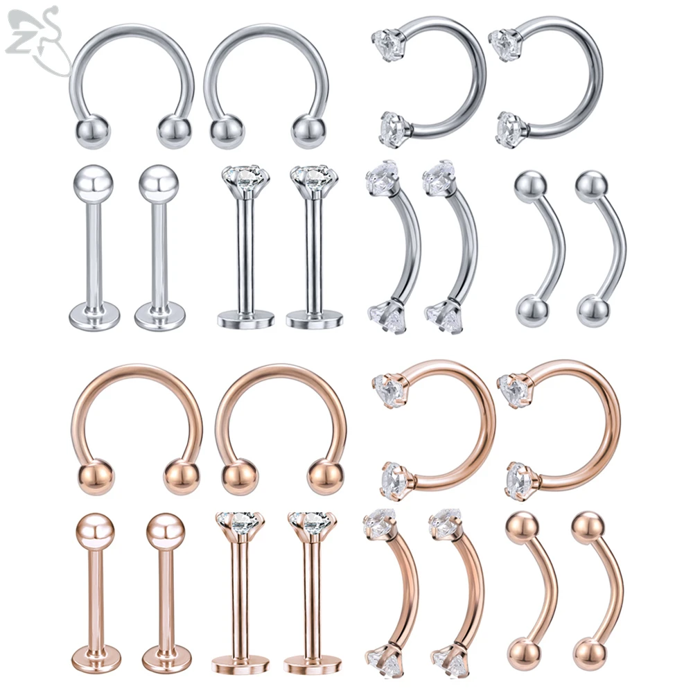 Кольца ZS из нержавеющей стали 316L для пирсинга ювелирные изделия прокола носа