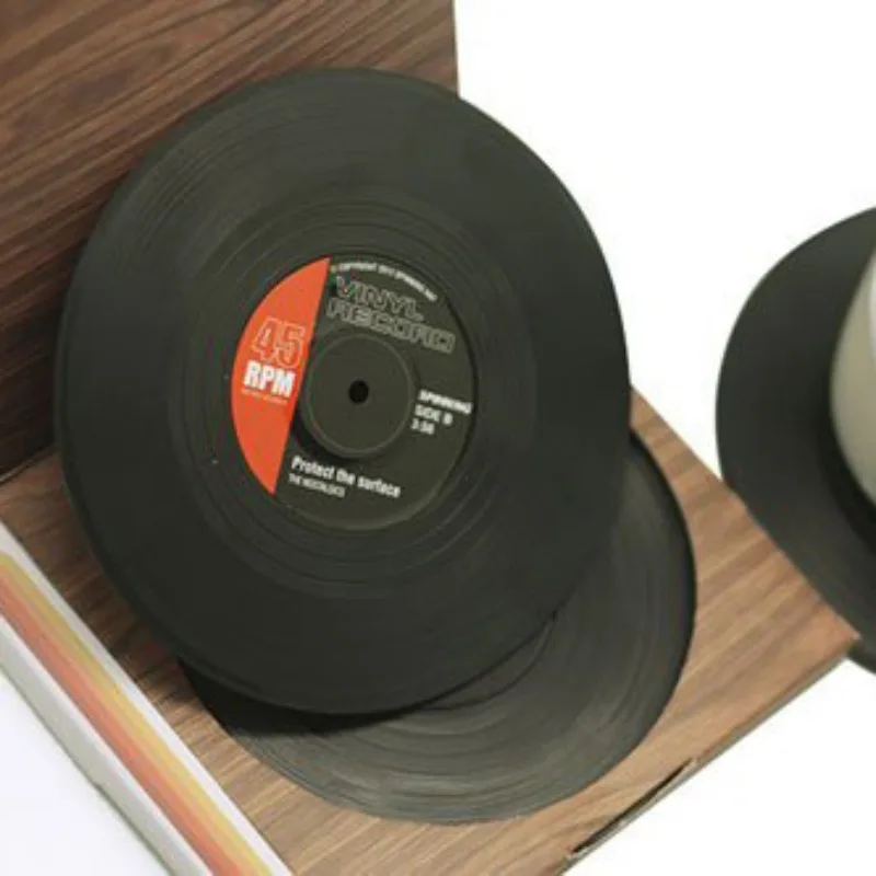 Винтажная черная пластиковая CD виниловая пластмассовая пластинка для питья