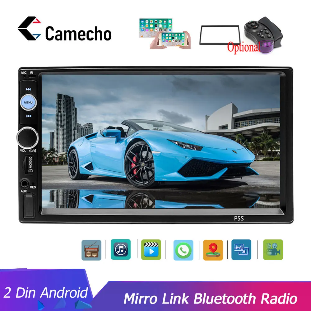 Camecho 2 Din Автомобильный мультимедийный плеер 2Din автомобильное радио 7 &quotHD
