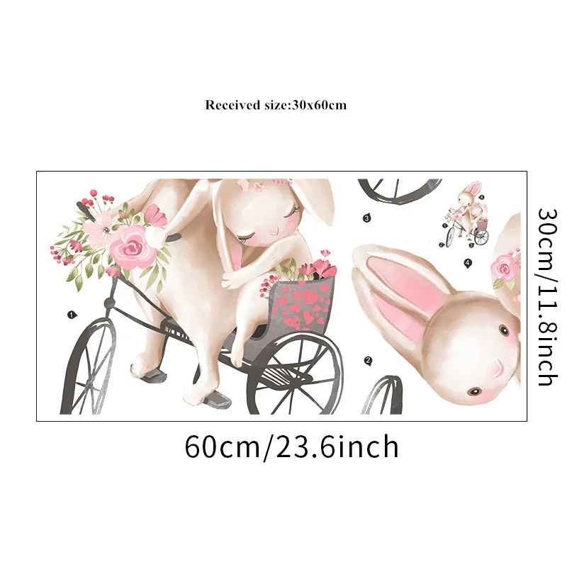 Мультяшные наклейки на стену в виде кролика для детской комнаты спальни