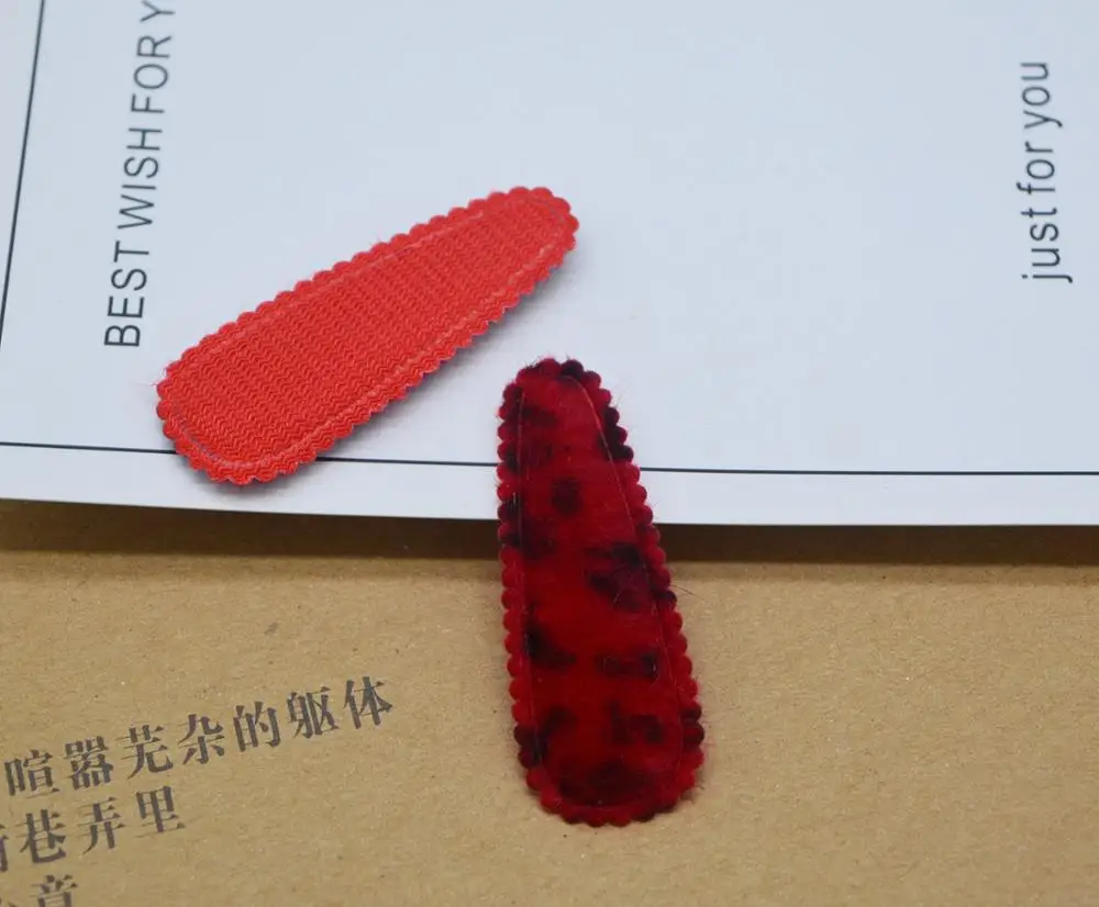 Зажим для волос из норки с леопардовым принтом 40 шт./лот 5 см мягкая аппликация