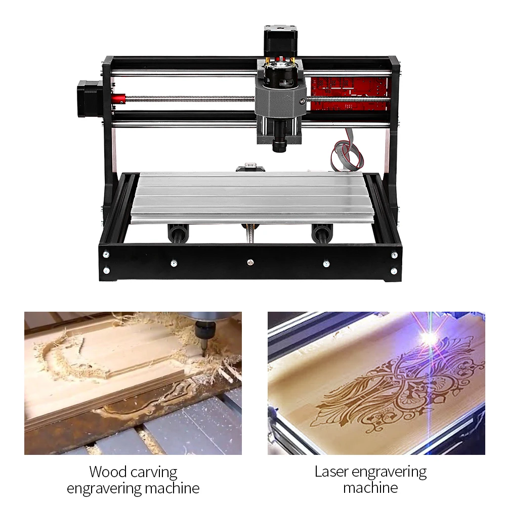 

CNC 3018 Pro GRBL Control CNC Machine Wood Router Laser Engraver with Offline Controller ER11 5mm Extension Rod Woodworking Tool
