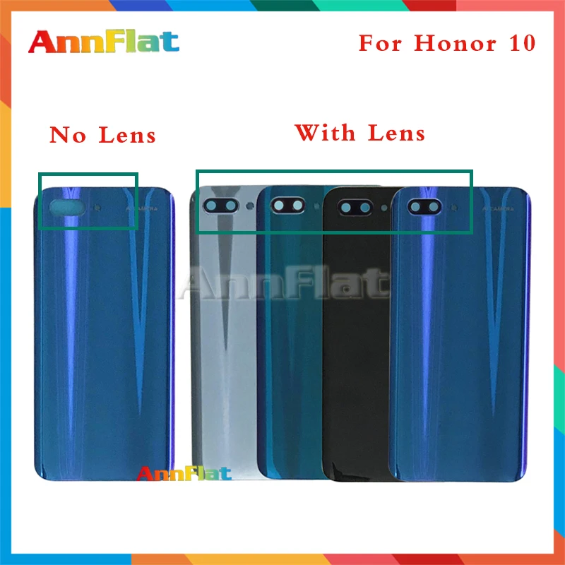 Задняя крышка аккумуляторного отсека для Huawei honor 10 стеклянная задняя с клеем
