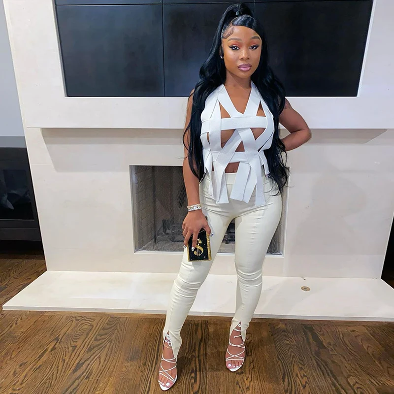 

Hollow Out Hot Sexy Backless Crop Tops Women New Solid Streetwear Skinny Party Clubwear Sleeveless Slim Female Tanks