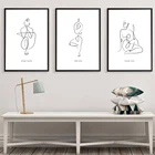 Картина на холсте Женская, с изображением линии тела, Йога, абстракция, плакаты в стиле минимализма, принты, Современное украшение для дома, настенное искусство